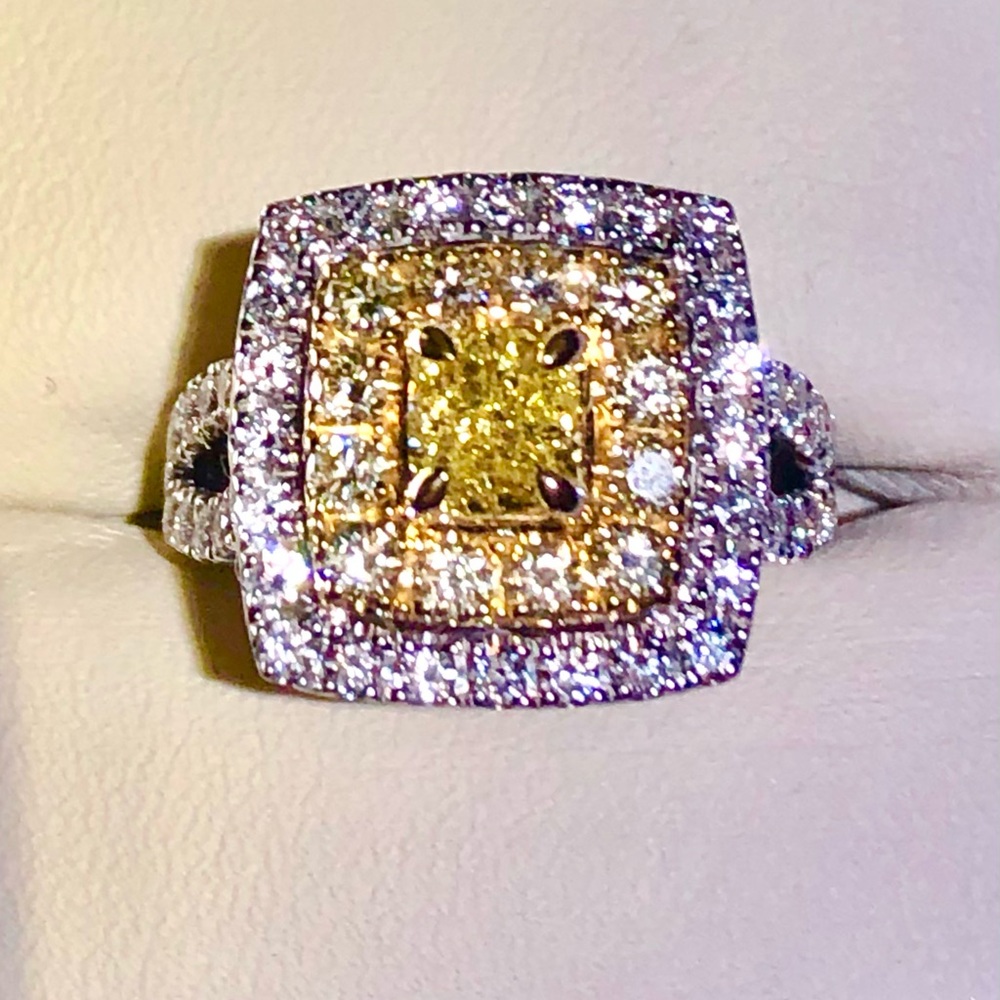 Fancy Light Yellow Diamond Ring - Certified.